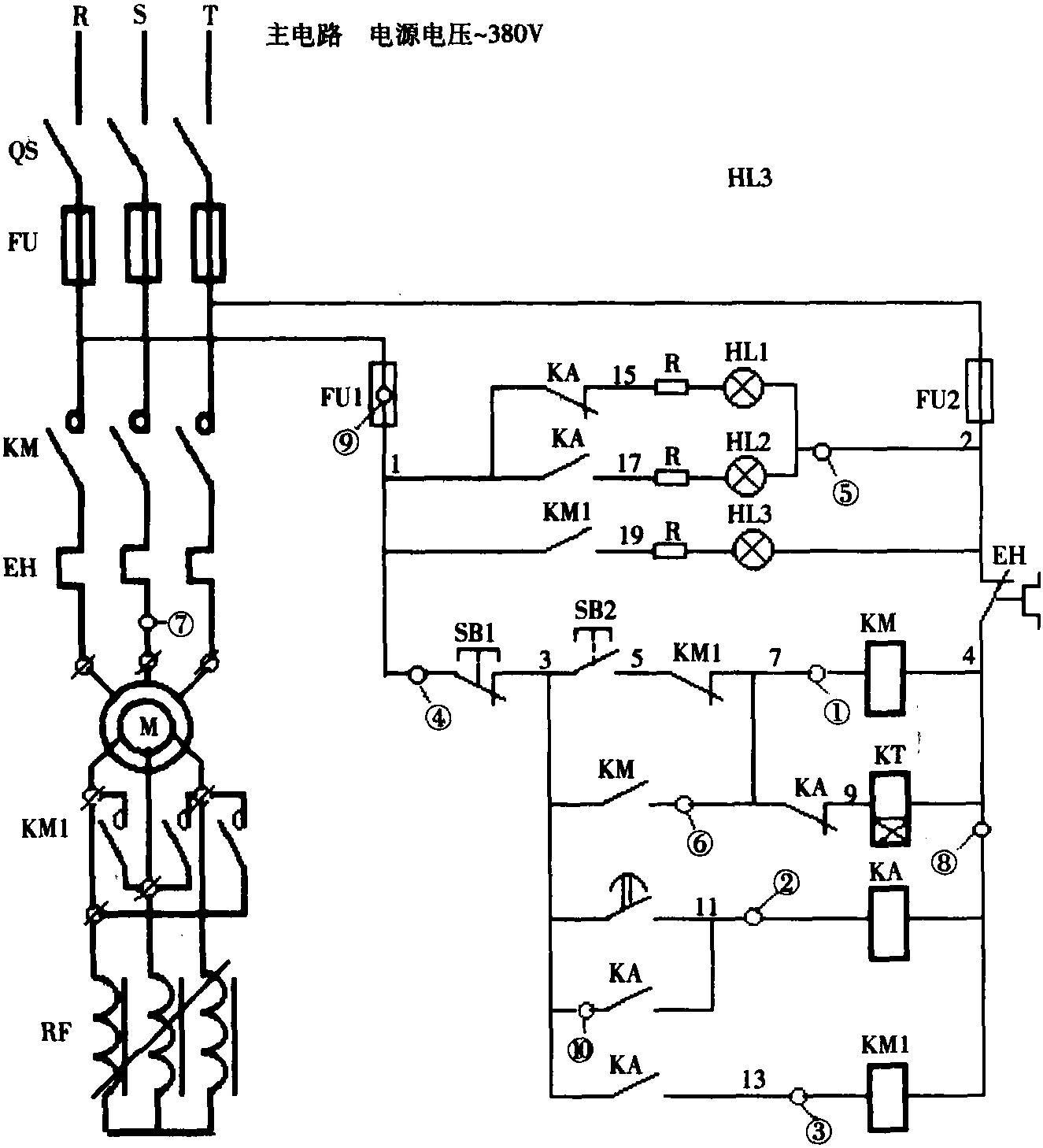 二、频敏变阻器启动电动机的控制电路